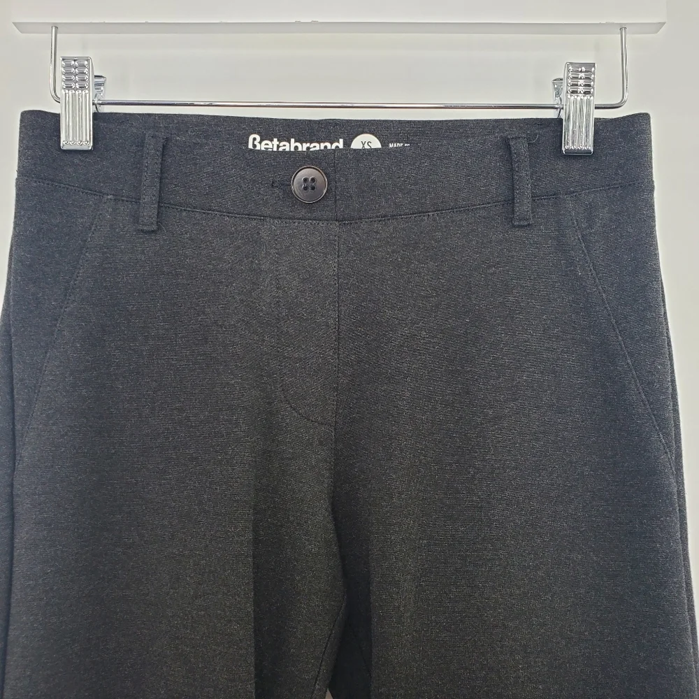 Betabrand Dress Pant Yoga Pants Straight-Leg Classic Charcoal Gray - Picture 2 of 7